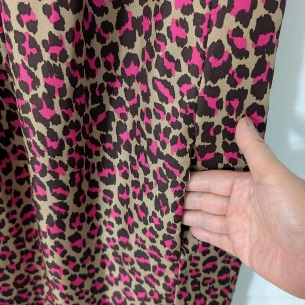 NWOT‎ Michael Kors 100%  Silk Leopard Print Sleeveless Dress Size 2